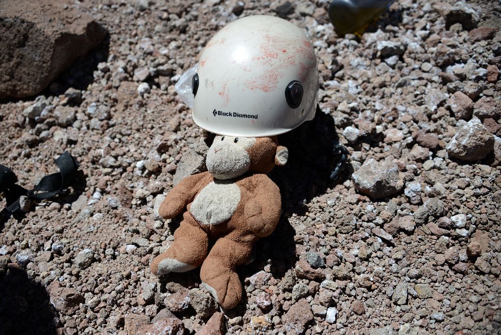 30 We Put On Our Helmet Again At The Cave 6746m Before Climbing La Canaleta On Way To Aconcagua Summit